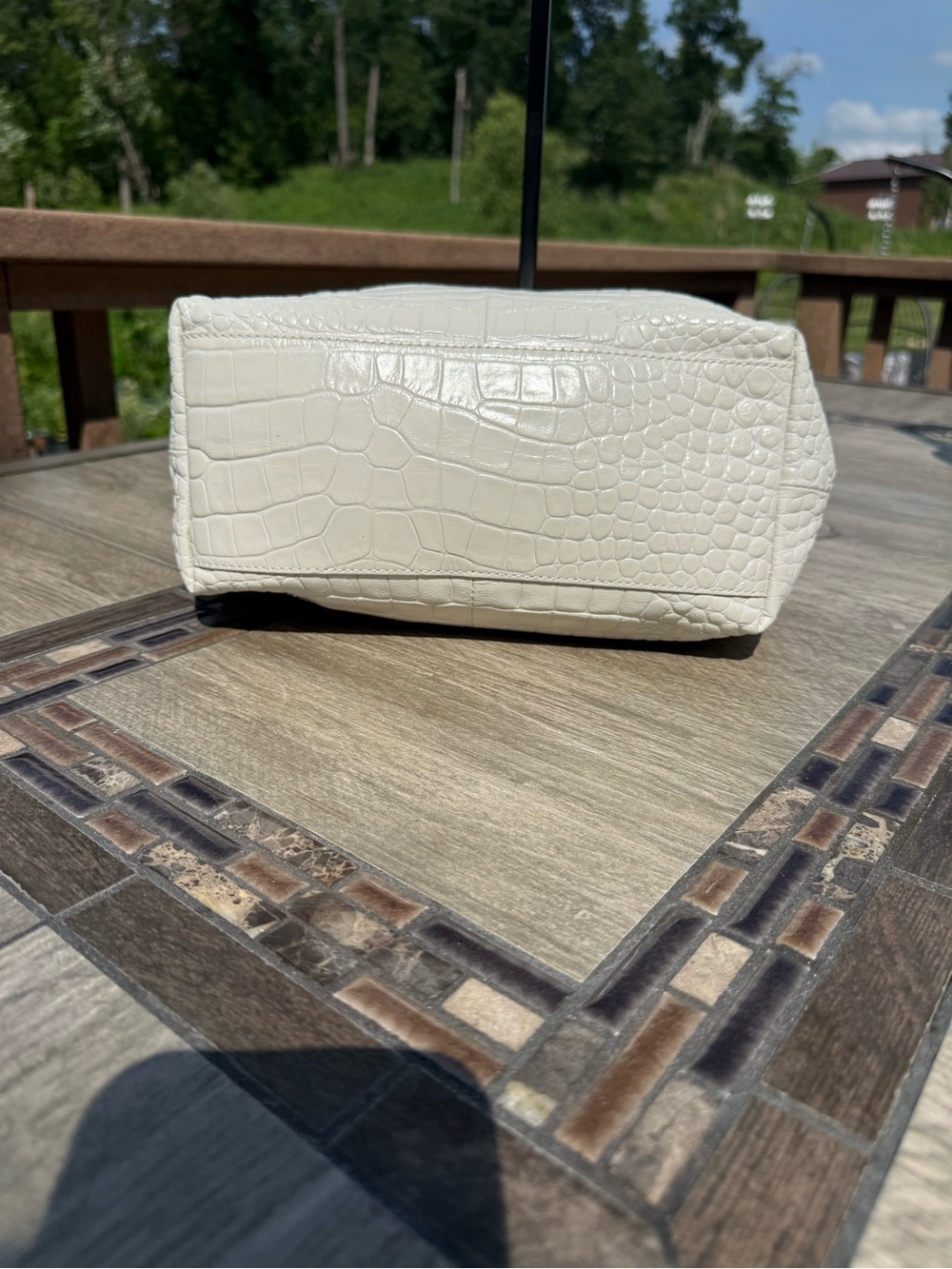 EUC Furla Ginger Hobo Bag in croc-embossed leather - Picture 5 of 12